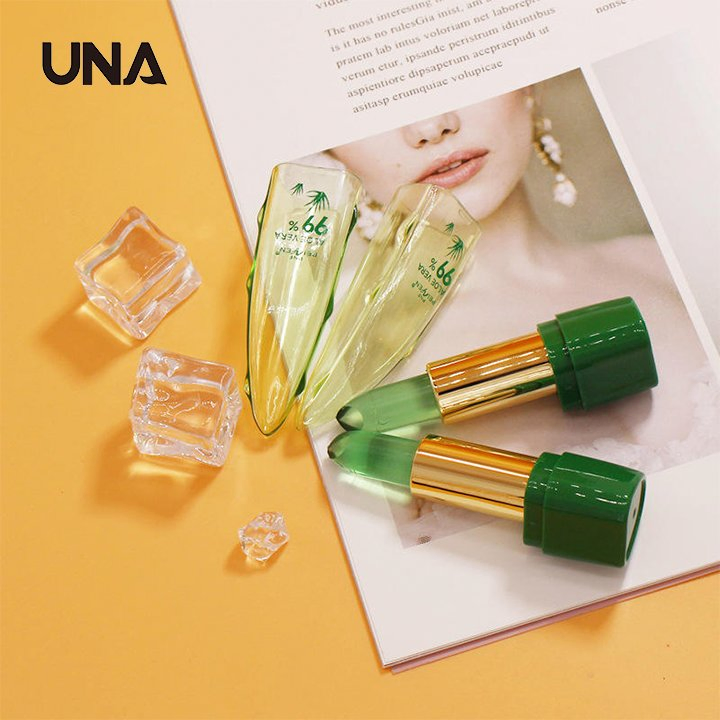 Aloe Vera Gel Moisturizing Lip Balm Naturally Hydrating Plant Essence Lipstick Green Jelly Lipstick Repair Dry Lips Waterproof