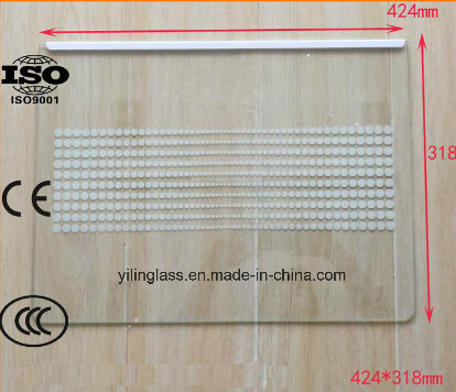 Tempered Fridge Shelf Glass with DOT, Line Fritted Pattern
