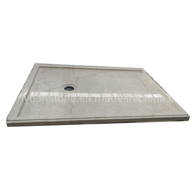 Customized Size Bathroom Rectangle Marble Shower Tray