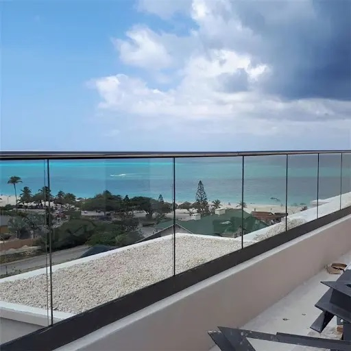 Cmbmart Frameless Glass Pool Fencing Spigots Glass Railing Balustrade for Villa Balcony