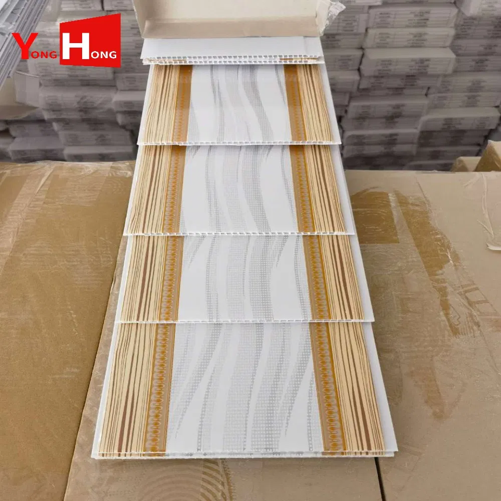 Eco-Friendly Lamination Ceiling Panel Tiles Waterproof Fireproof Decorative Indoor PVC Wood Ceiling