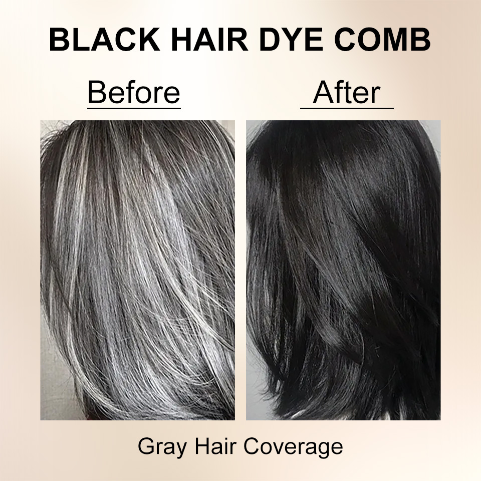 No Peroxide No Ammonia Hair Dye Shampoo Hair Color Comb Easy to Use 100% Covers Grey Hair