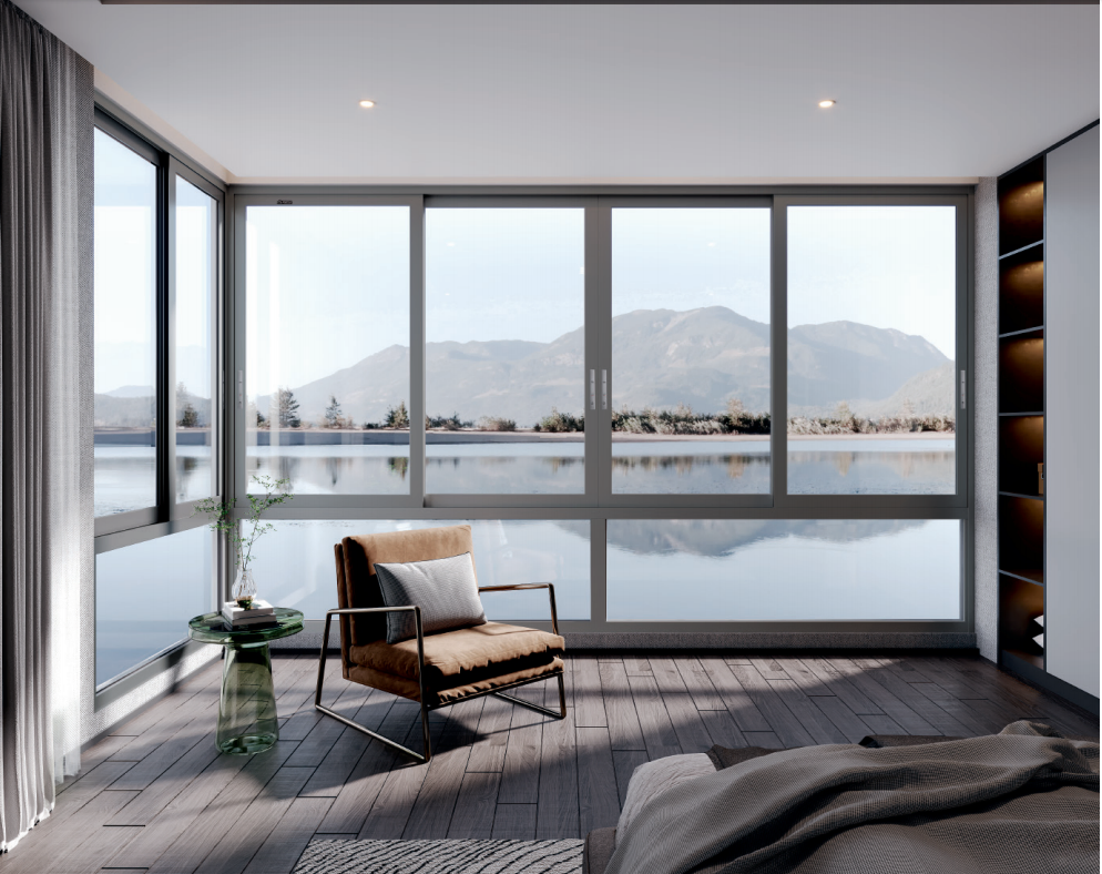 Elegant Sliding Window with Powder Coating and 125mm Profile Depth