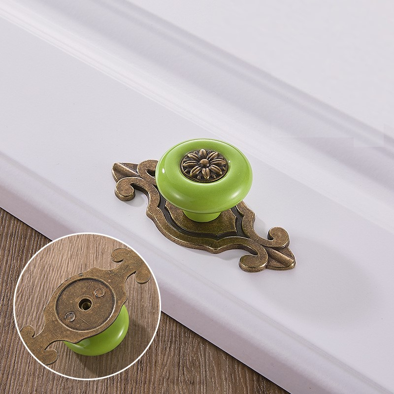 Vintage Colorful Porcelain Cabinet Knob Ceramic Drawer Knobs