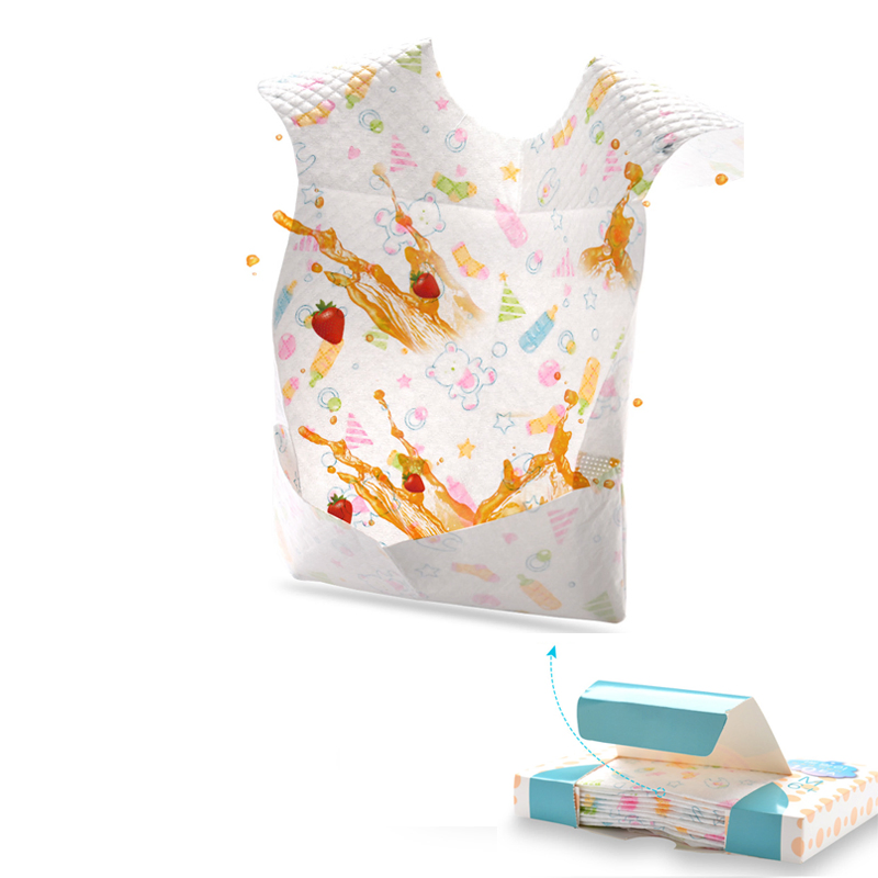 Private Labels Waterproof Nonwoven Baby Bibs for Infant Feeding Eating