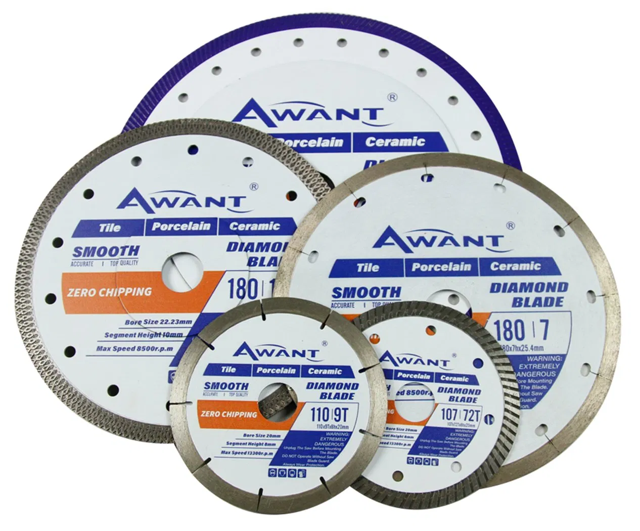 Hot Pressed K Turbo 105mm Diamond Saw Blade for Tile, Porcelain, Ceramic