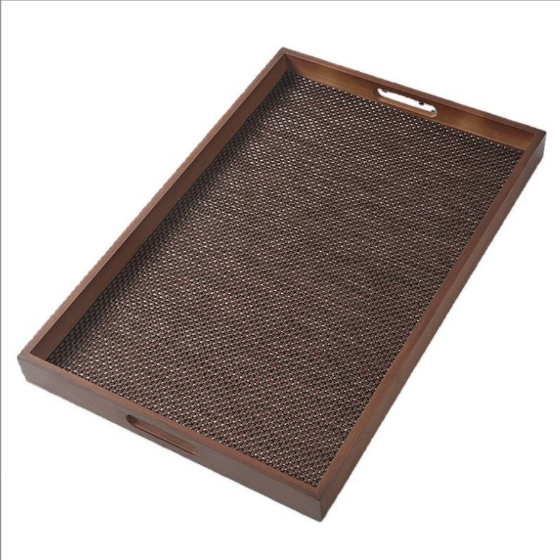 Bamboo Dark Wood Color Tea Coffee Cup Tray