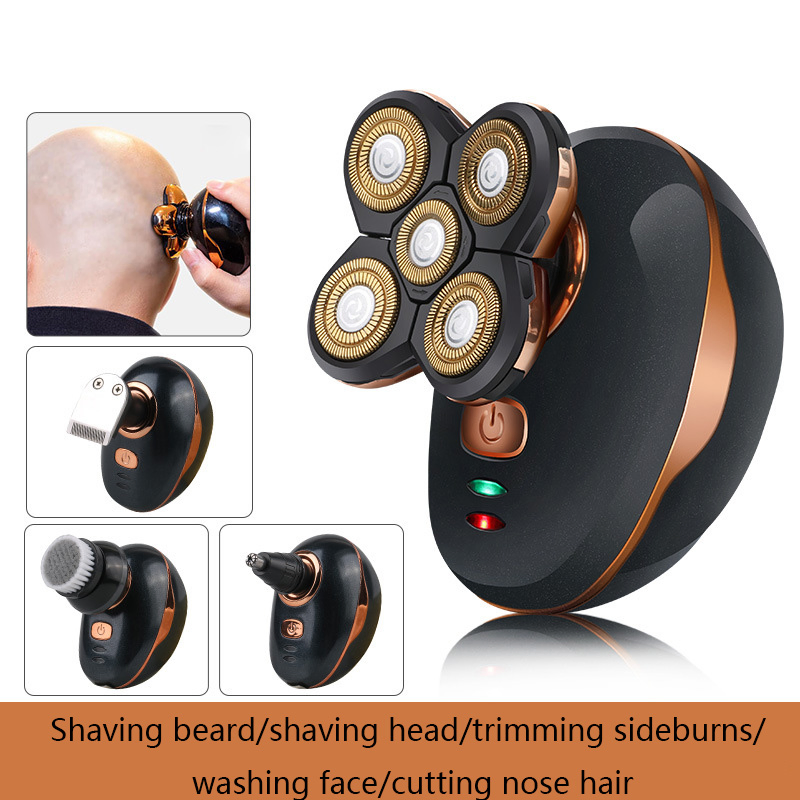 Five-Blade Self-Service Bald Head Artifact Rechargeable Waterproof Electric Shaver