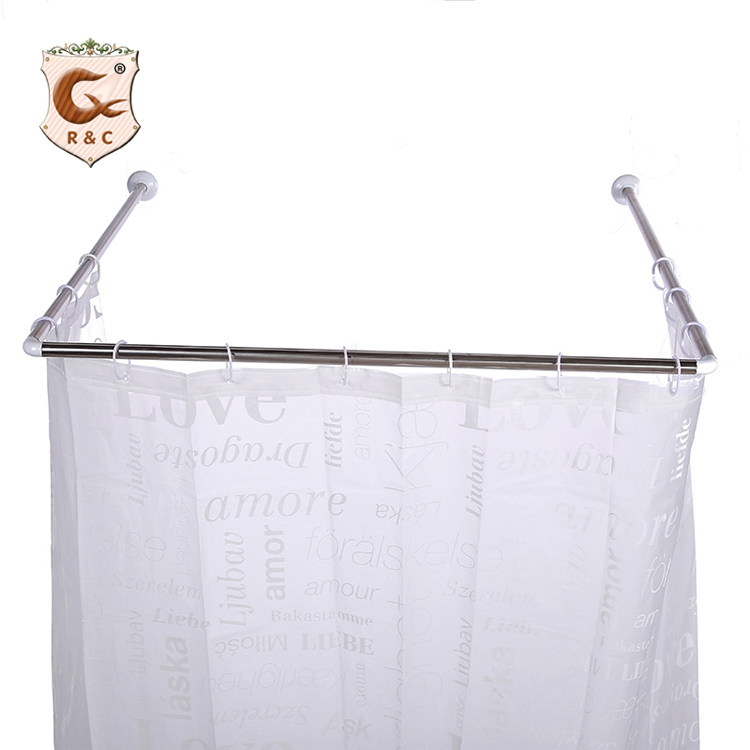 Wholesale Extendable U Shape Adjustable Curtain Rod for Bathroom