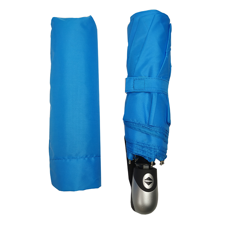 21'' Blue Windproof 3 Fold Market Umbrella Promotion Umbrella