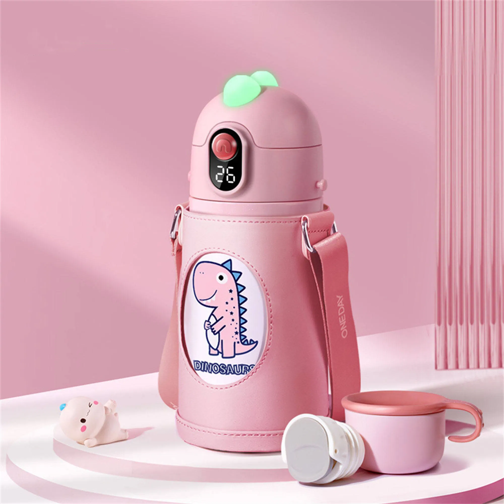 Light Temperature Display Drink Reminder Stainless Steel Smart Water Bottle