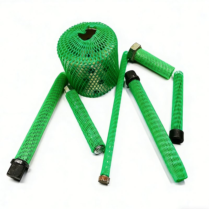 Customized Color High Flexible Protective Plastic Mesh Sleeves for Workpiece Precision Metal Parts