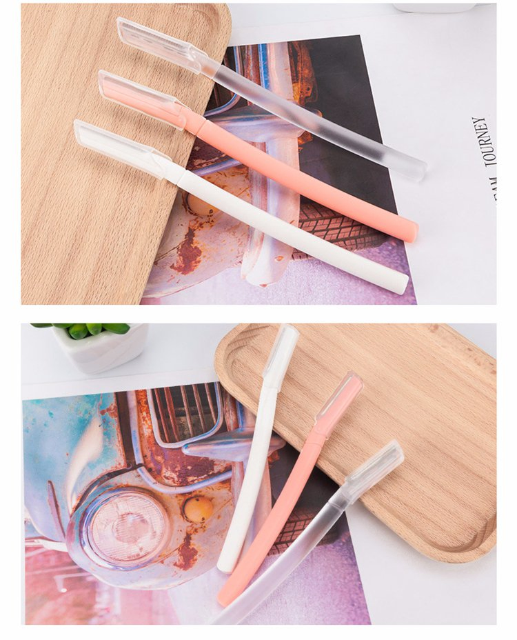 High Quality Custom Eyebrow Shaping Tools Brow Razor Shaper Mini Plastic Facial Eyebrow Razor Trimmer