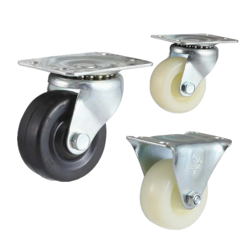 PP Black Fat Boy Swivel Wheels Table Leg Casters Industrial Castors Nylon