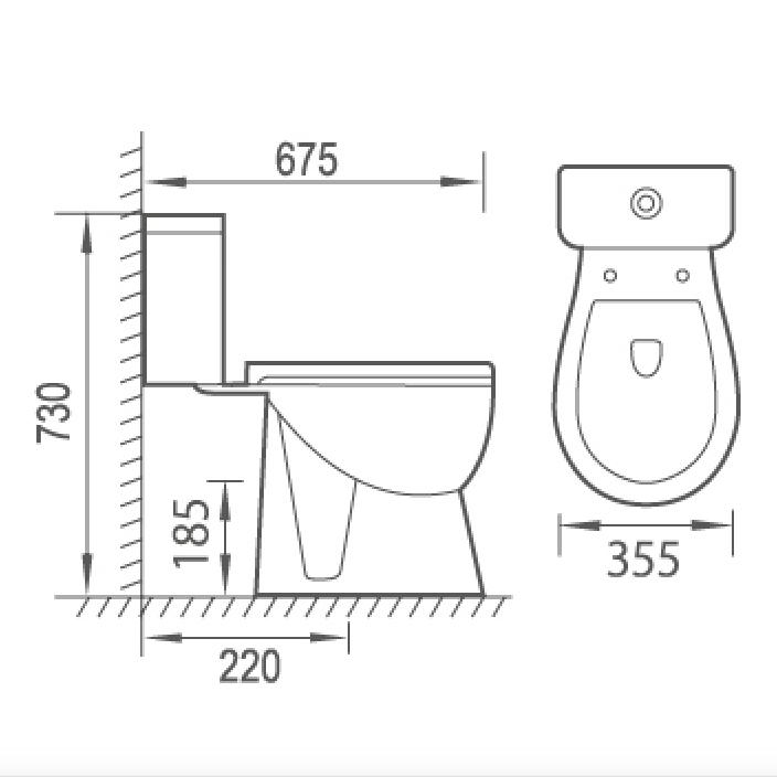 Ortonbath Economical Two Piece Round Toilet Bowl with Quick Release Toilet Seat