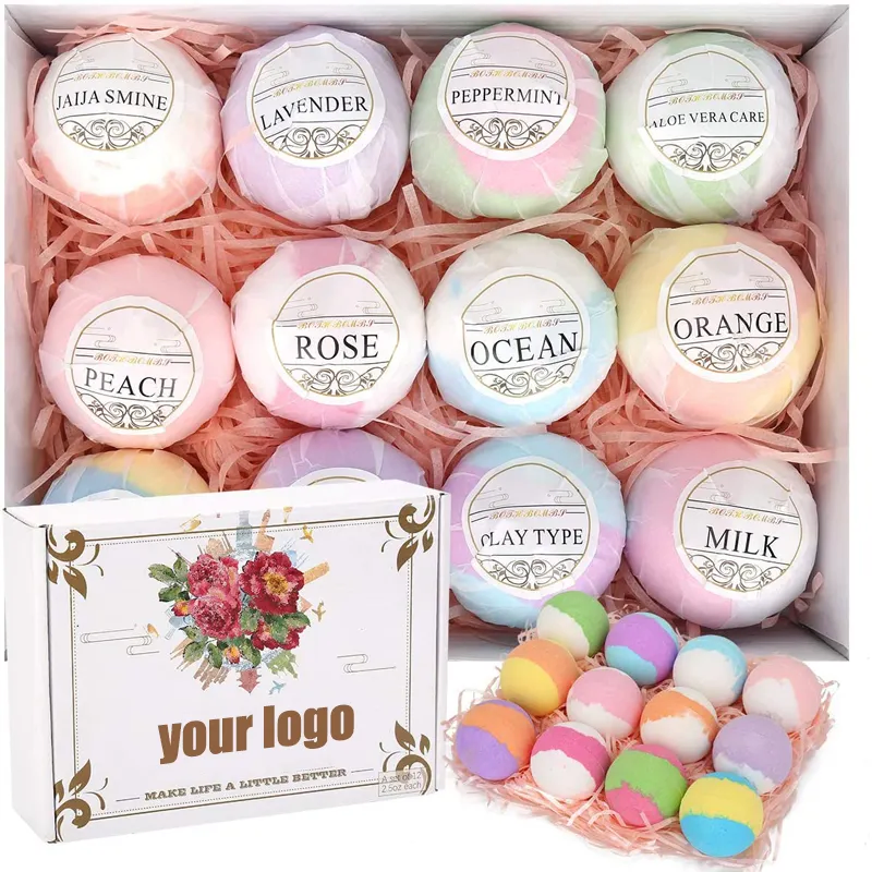 SPA Bath Bomb 12 Bath Bomb Natural Bath Bombs Gift Set for Home Sap and Body Care Magnesium Bath Bombs