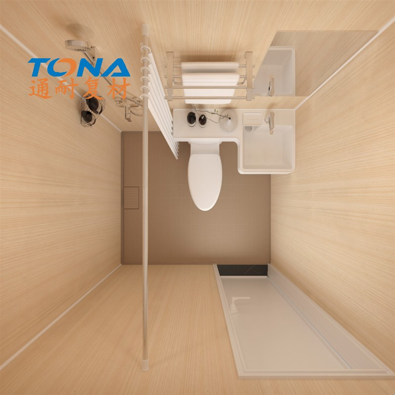 Hubei Tongnai High-End Homestay Bathroom - Customized SMC Wood Grain Finish