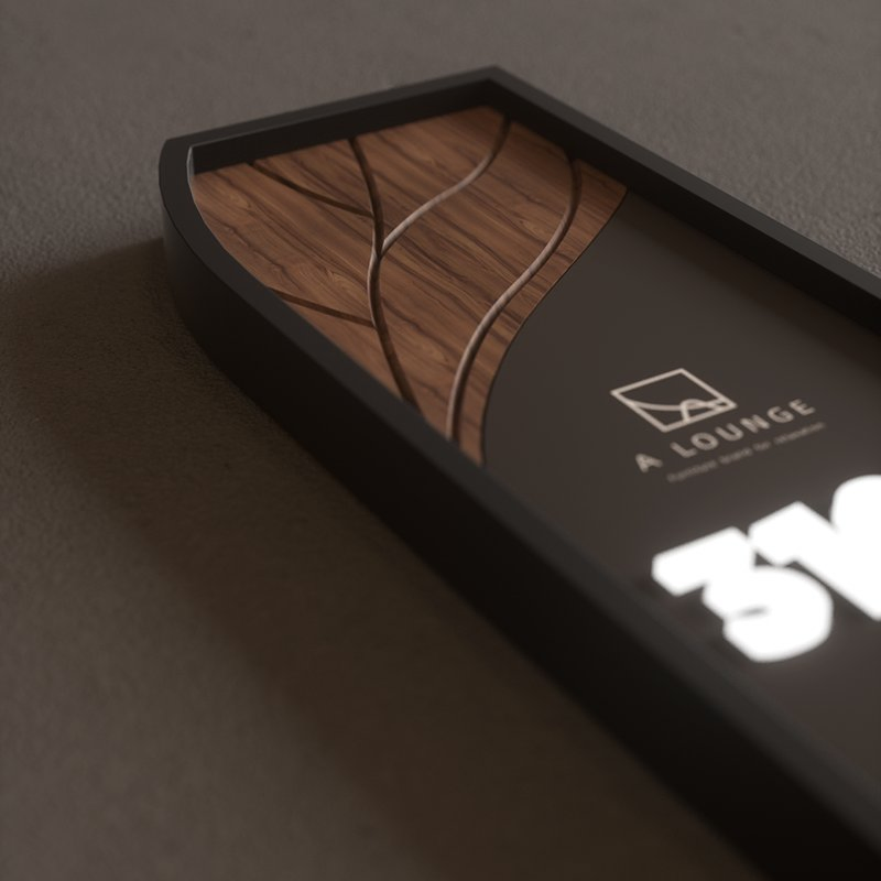 Ezd Wood Room Signage Doorplate Apartment Door Number Sign for Hotel
