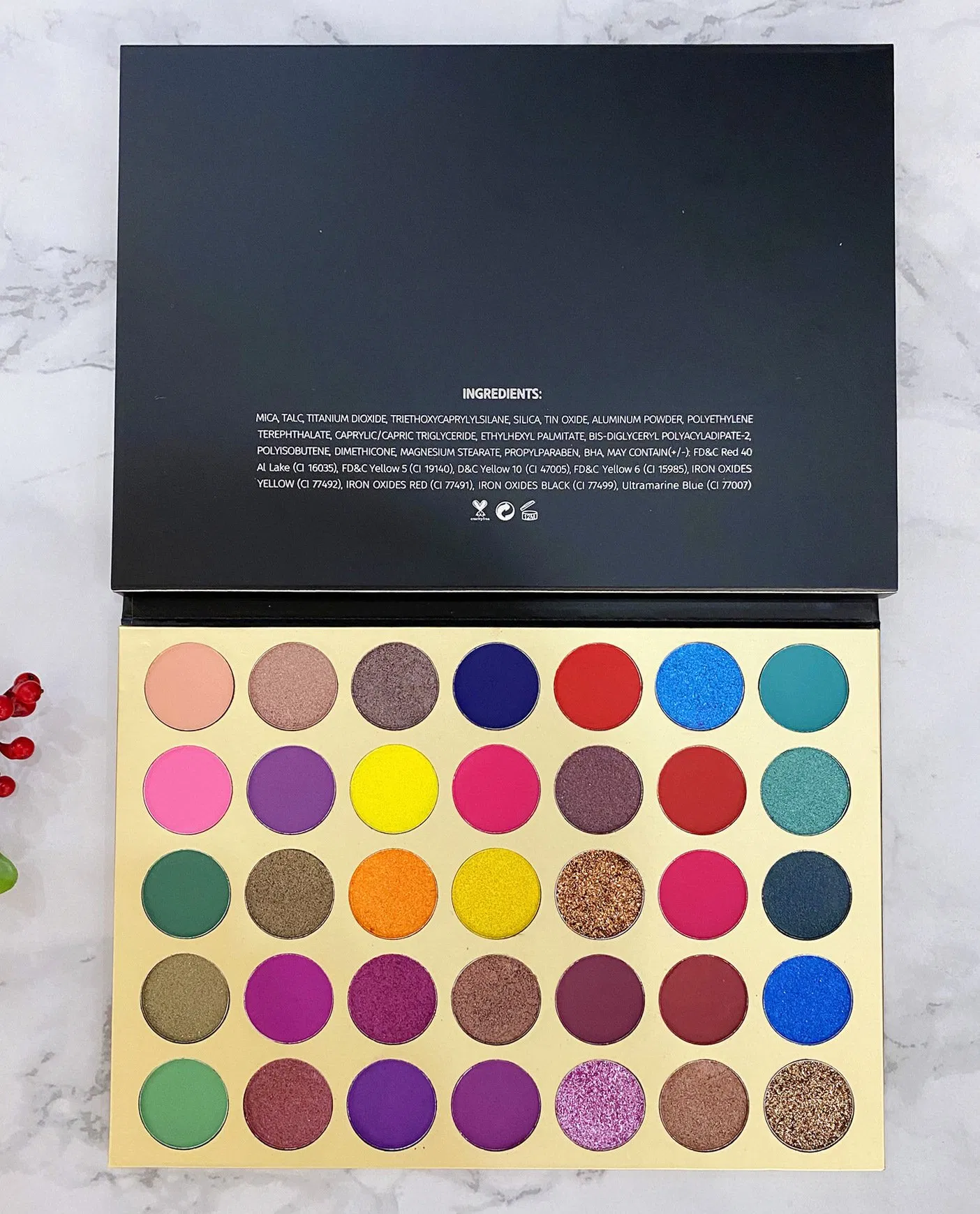 35 Color Pressed Glitters Eyeshadow Diamond Rainbow Cosmetic Eye Shadow Palette