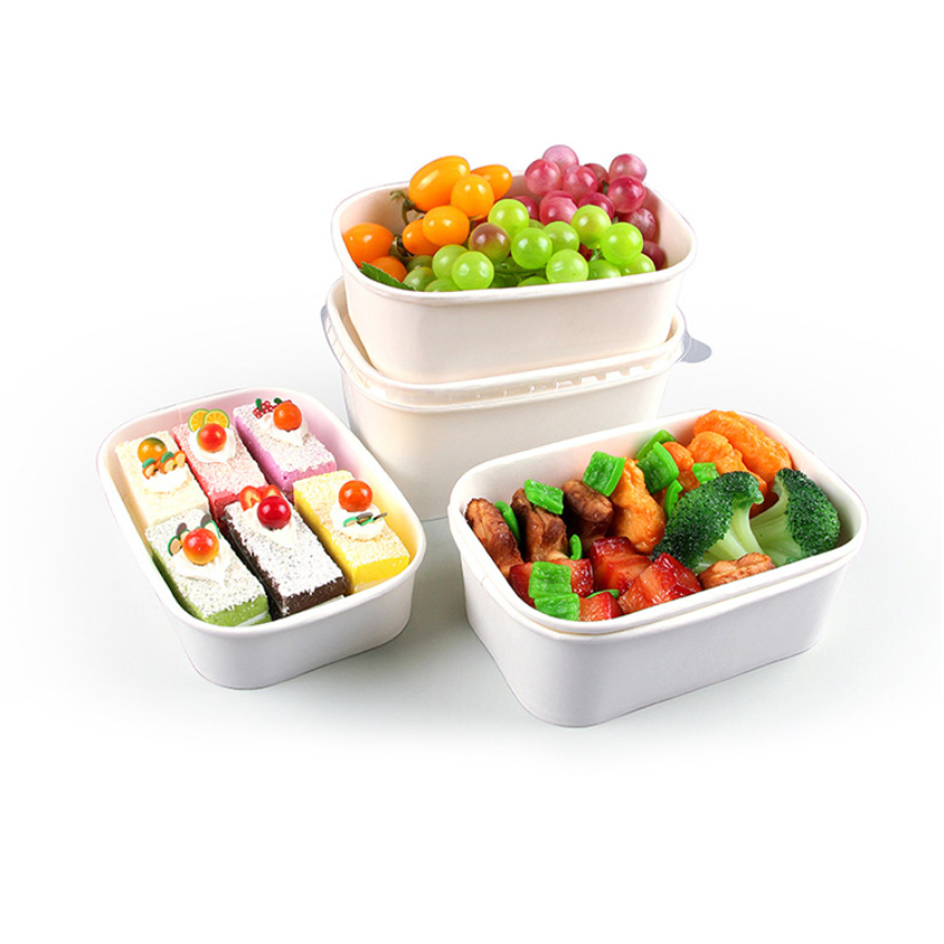 Customized Printed Eco-Friendly Leak-Proof Disposable Paper Salad Bowl with Lids