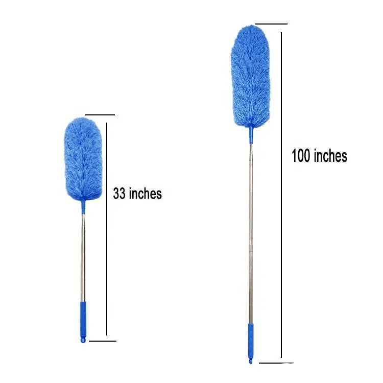 Superfine 100 Inches Telescopic Long Extension Handle Microfiber Bendable Duster