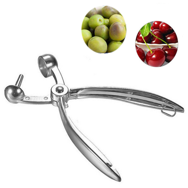 Custom Logo Cherry Pitter Stainless Steel Cherry Pits Remover Chopping Tool