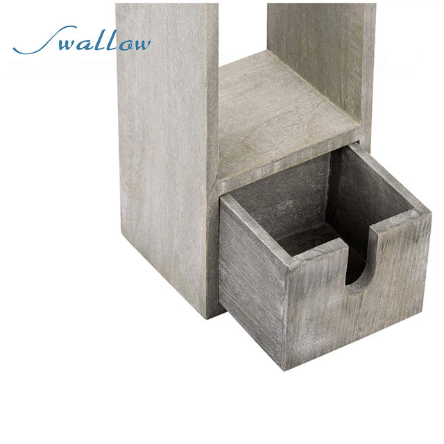 Toilet Roller Paper Holder Stand Tissue Storage Dispenser Free Standing Paper Swallow