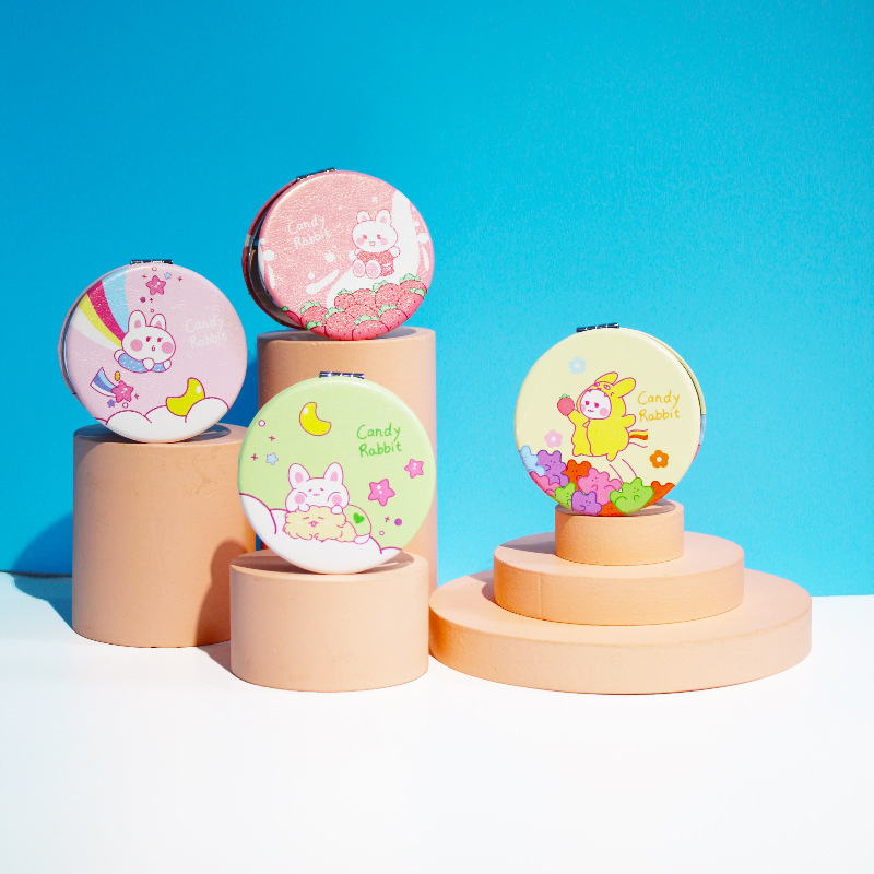 Small Cute Round Plastic Pocket Cosmetic Pocket Mirror