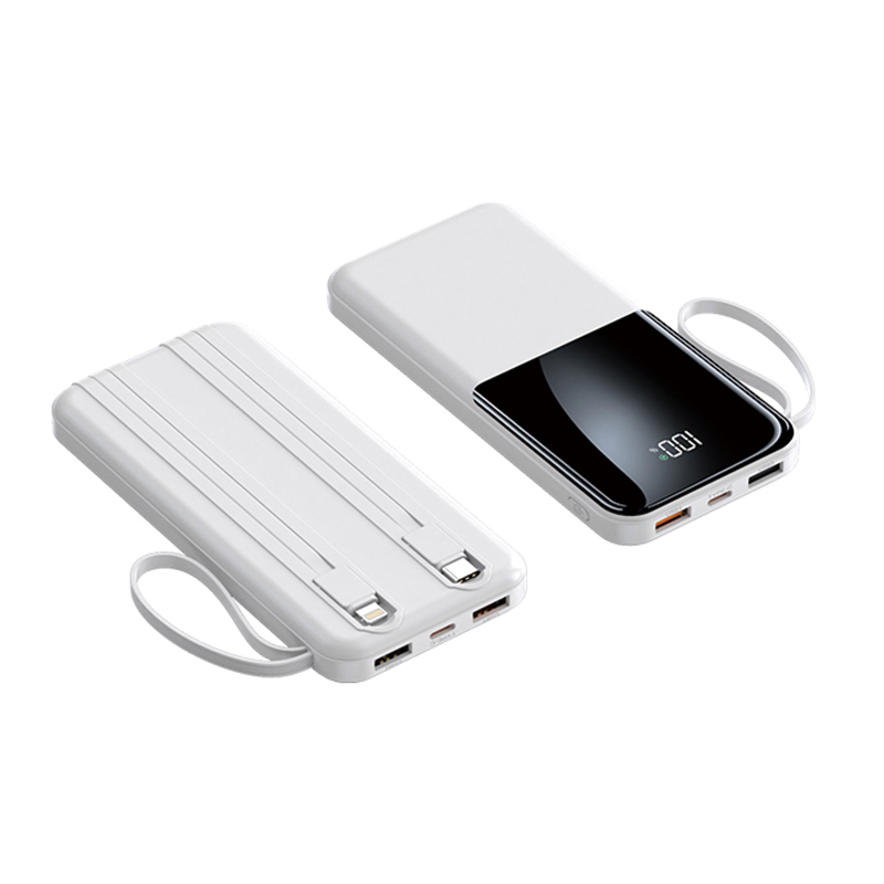 Super Fast Charging 22.5W Mobile Power Bank with Dual Wires Built-in