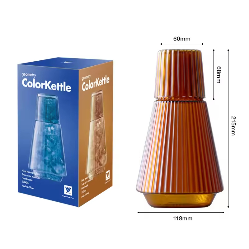 Colored Glass Water Bottle and Cup Set Heat-Resistant Milk Juice