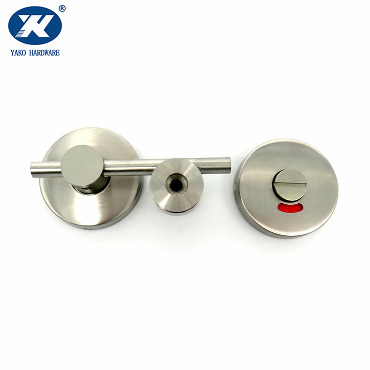 Bathroom Stainless Steel Round Toilet Cubicle Door Thumbturn Release Indicator Lock
