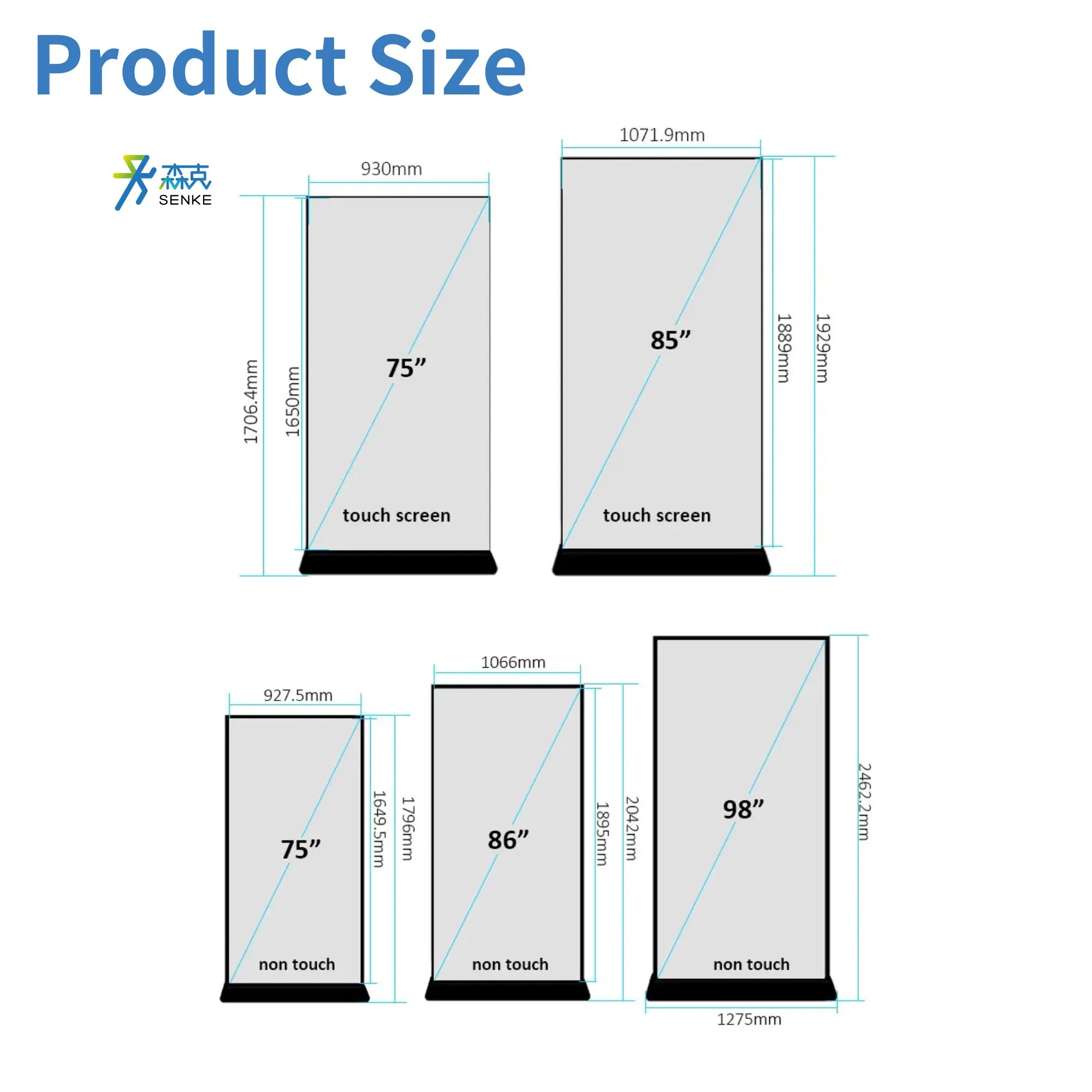 Interactive Non-Touch Screen Digital Signage Advertising Display Kiosk