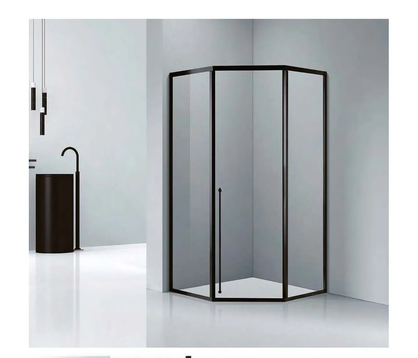 Compact Simple Shower Room for Efficient Space Utilization and Style