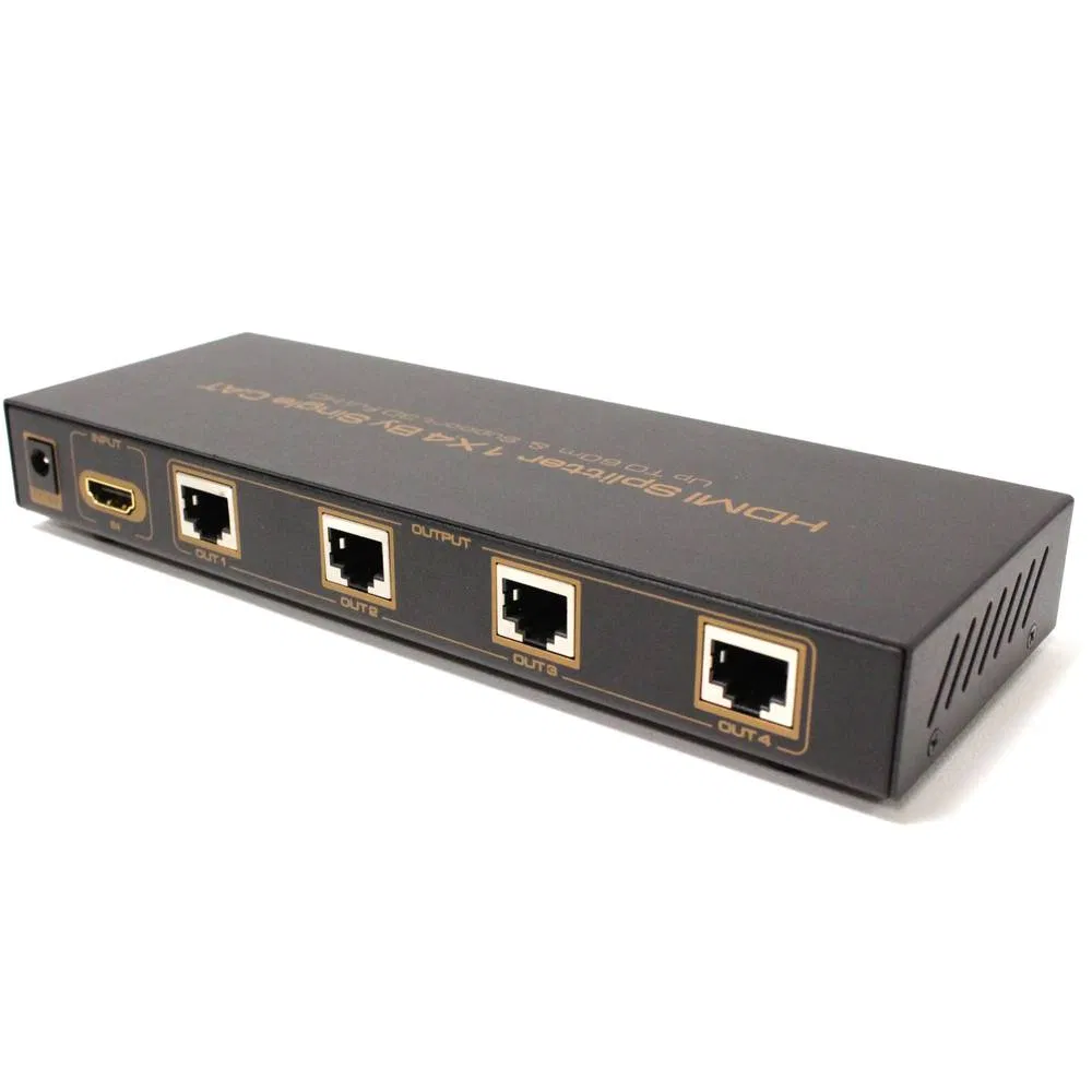 HDMI-сплиттер 4 порта с удлинителем по Cat6