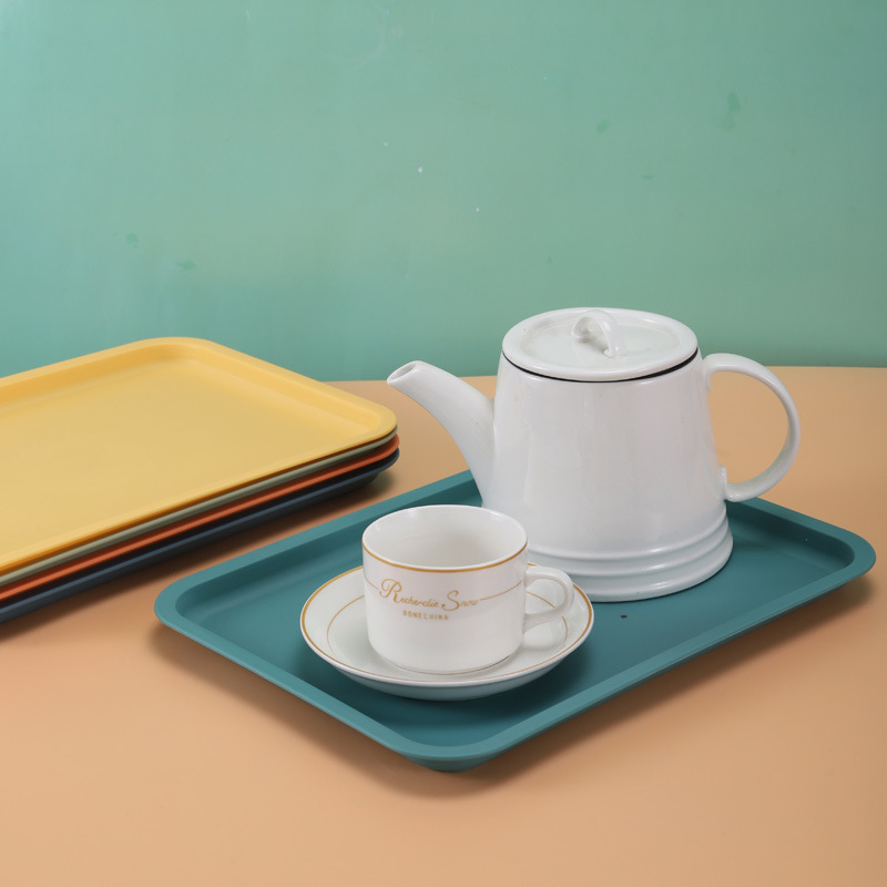 Wheat Straw Rectangle Multiple Scenes and Sizes Plastic Tray