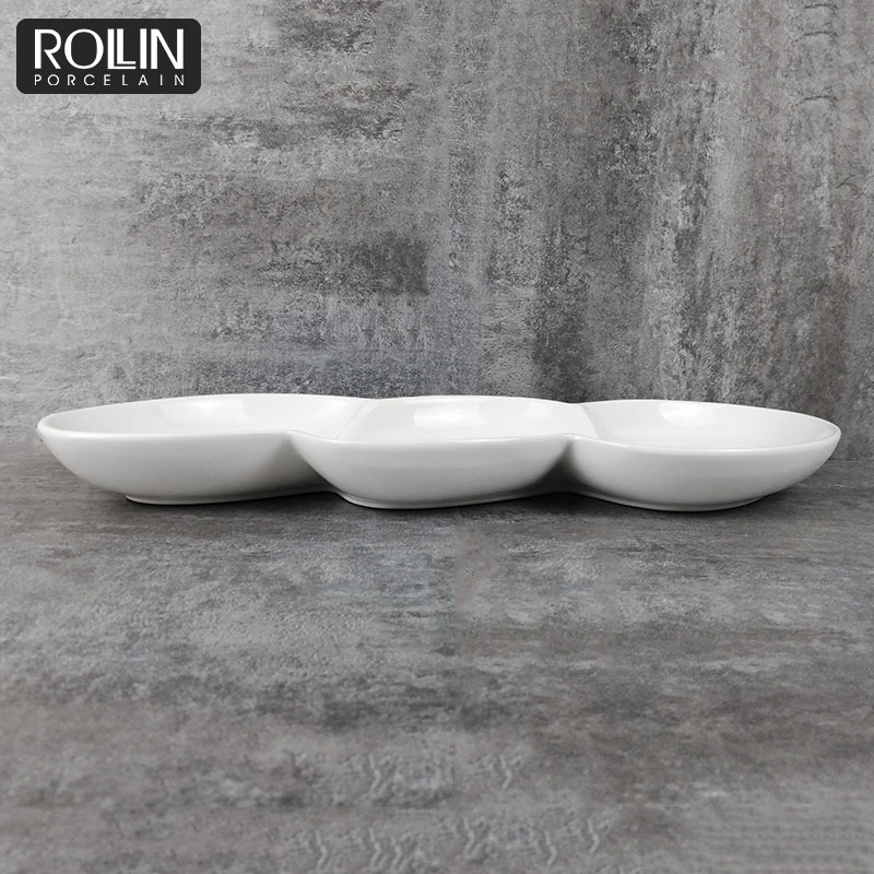 Chaozhou Porcelain Dining Plate Divided Plate for Buffet