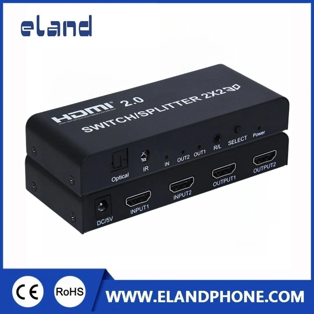 Коммутатор HDMI 4K 2x2, переключатель и сплиттер