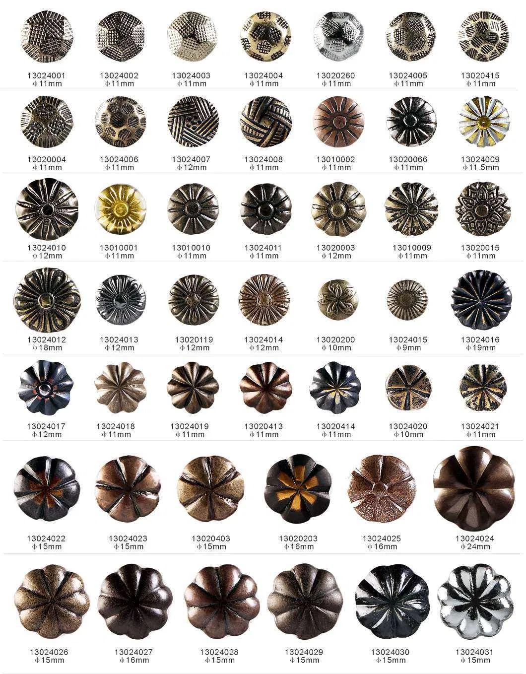 Decorative Tacks Round Head Brass Nails Soft Chair Nail Push Pin Decorative Sofa Legs