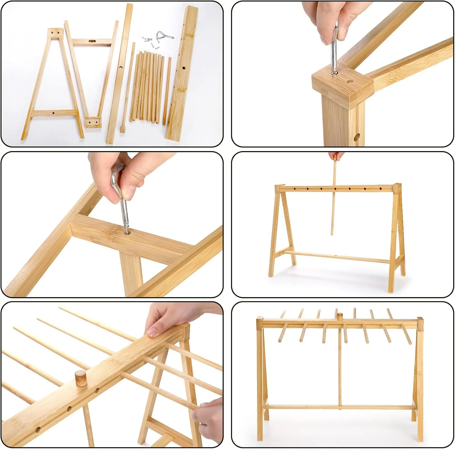 Bamboo Household Kitchen a-Shaped Bamboo Noodle Drying Rack