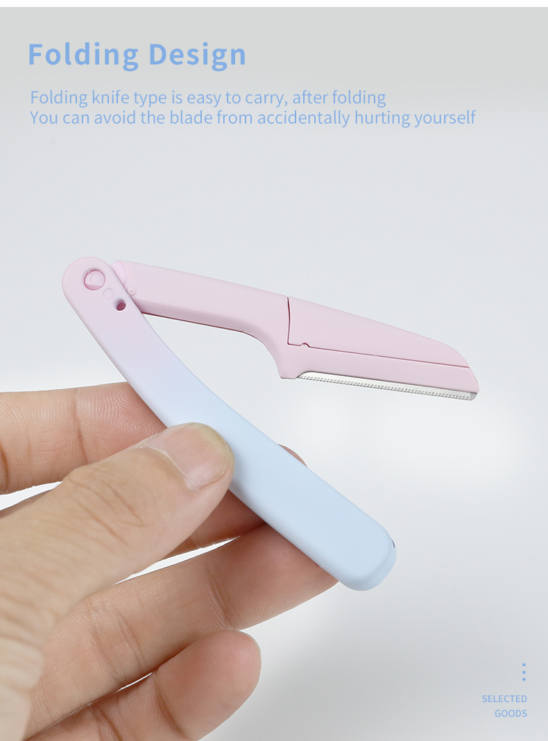 Premium Stainless Steel Eyebrow Shaper with Ergonomic Foldable Handle