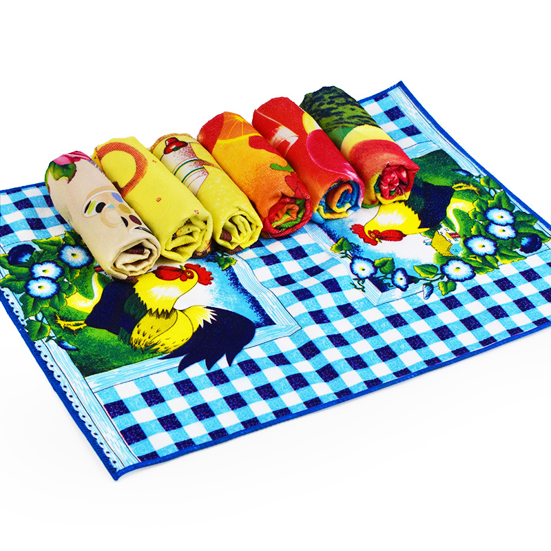 Manufacturer Cleaning Kitchen Household Super Absorbent Tea Towels Custom Printing Cleaning Towel