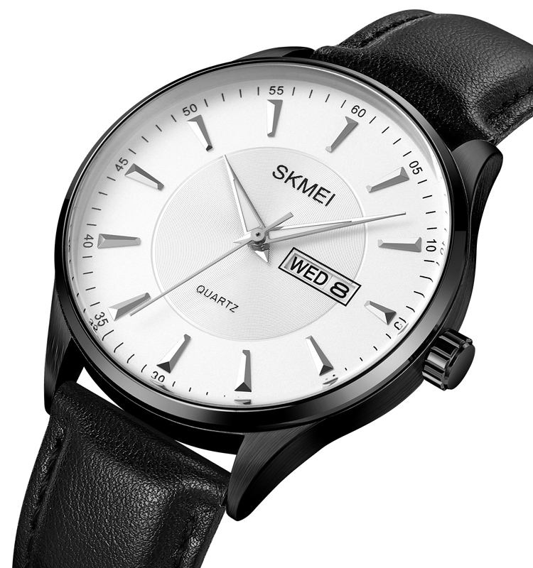 Relojes Quartz 2075 Simple Luxurious Genuine Leather Strap Unique Watch