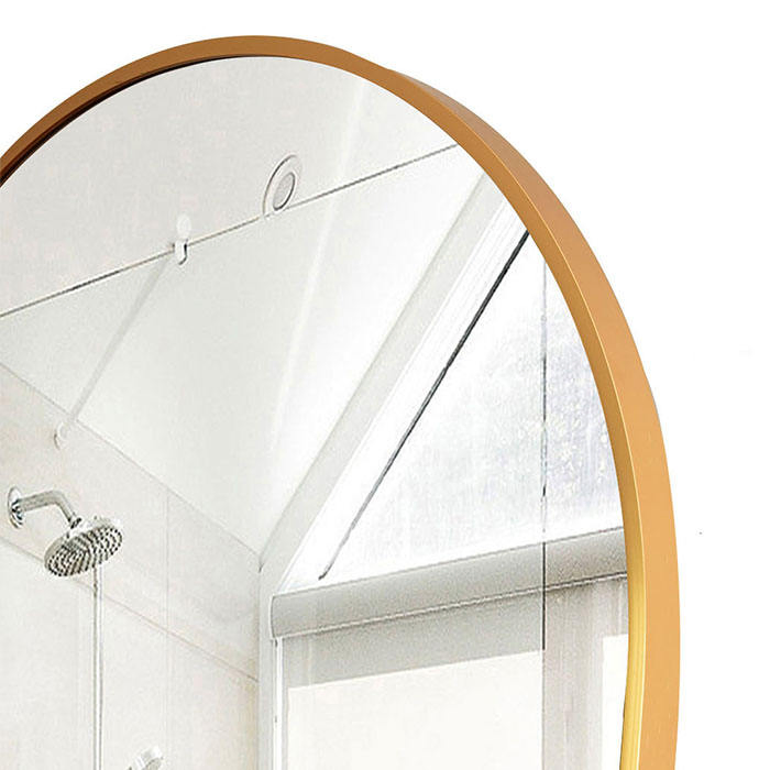 Gold Metal Acrylic Espejo De Bam LED Mirror/Miroir LED Bluetooth /Light Mirror/ Full Body Mirror with Dimmable Lights for Home Decor Craft
