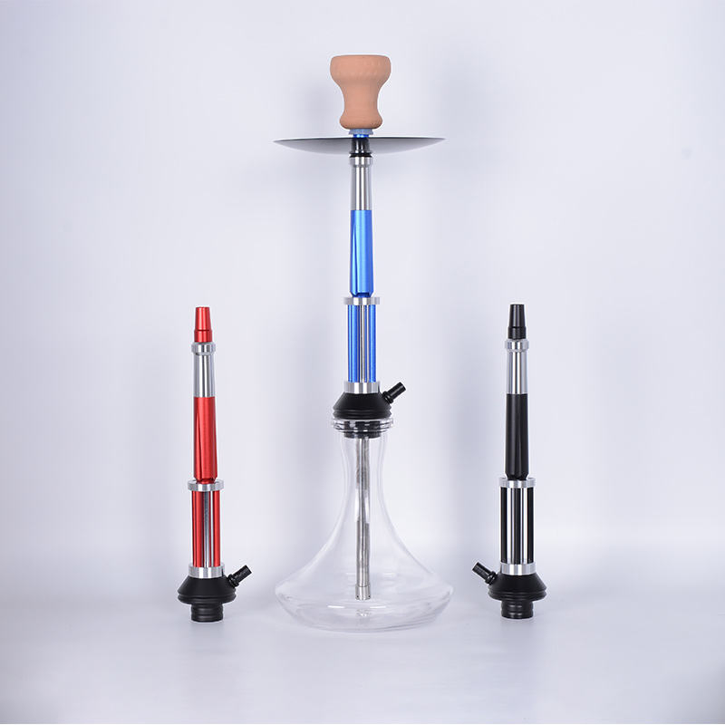 Cost-Effective Metal Luster Aluminum Alloy Single Tube Conical Glass Shisha Hookah