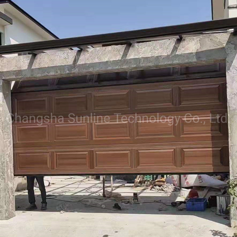Automatic Roller Door Imitation Copper and Wood Grain All Aluminum Alloy Motorized Sectional Garage Doors