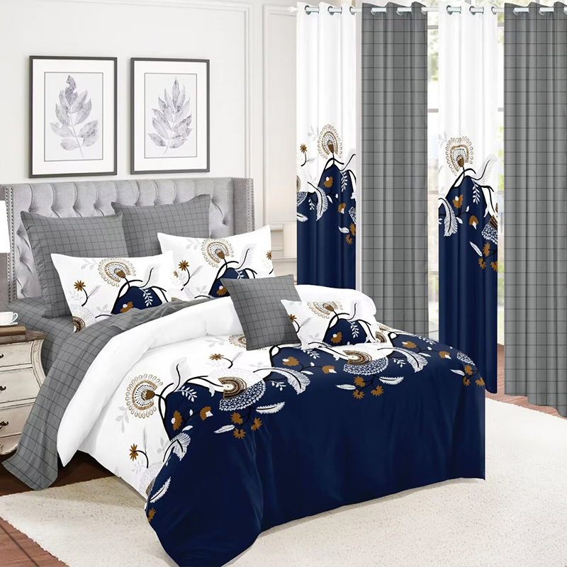 ODM/OEM Double Coverlets 4 Pieces Curtains Colored Comforter Quilted Bed Cover Bed Sheets 12 Pieces Queen King Size Bedding Set Bed Linen Bedspread