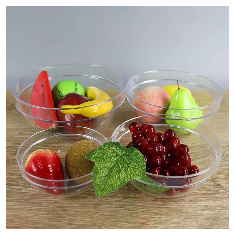 Durable Round Clear Acrylic Food Bowl Snack Fruit Salad Bowl for Party