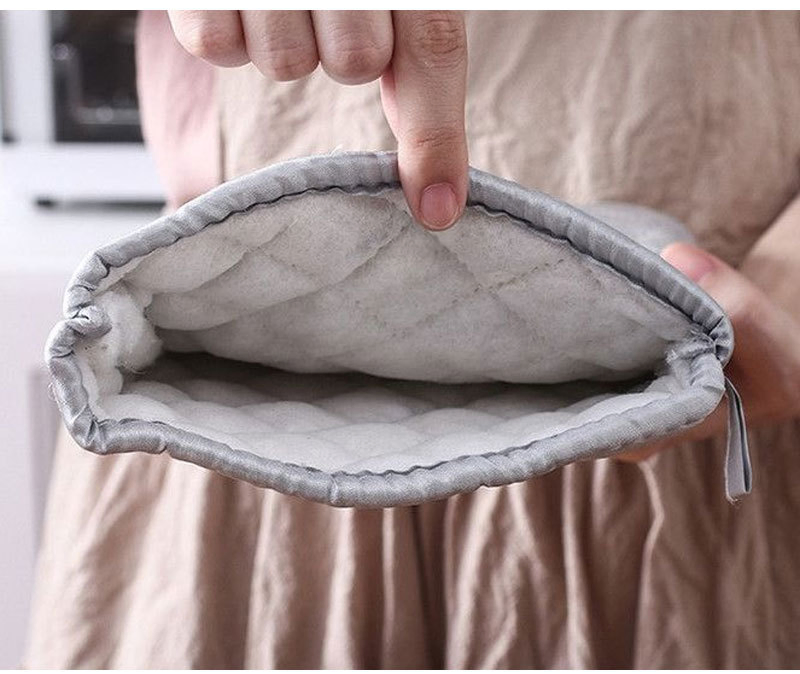 Pure Cotton Thickened Gloves with Silver Coating, High-Temperature Resistant Microwave Oven, Steamer and Oven Gloves