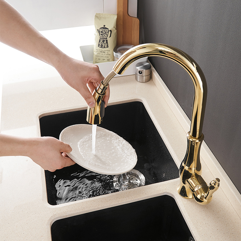 Kitchen Sink Faucets, Kitchen Faucets with Pull Down Sprayer Single Handle Single Hole Faucet for Farmhouse RV Utility Bar Laundry Sinks