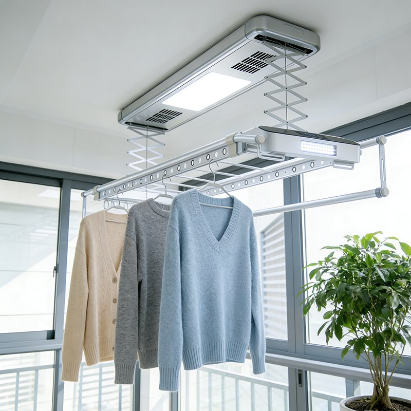 Smart Clothes Drying Rack Adjustable Height Air-Drying Mode Telescopic Clothes Drying Rack